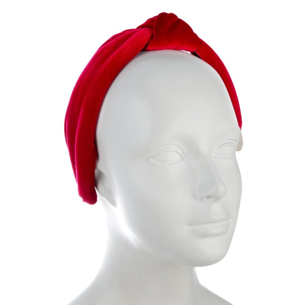 Lele Sadoughi Velvet Knotted Headband – Deep Red (With Pouch!) - Picture 5 of 5